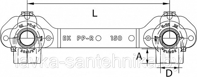 Комплект для смесителя настенный (ø20x1/2") Wavin Ekoplastik, цвет: серый - фото 2 - id-p168296150