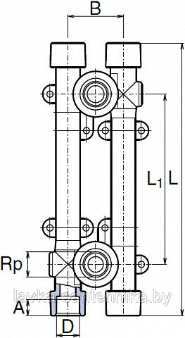Комплект для смесителя настенный для гипсокартона с точным расстоянием (ø20x1/2") Wavin Ekoplastik, цвет: - фото 2 - id-p168296151