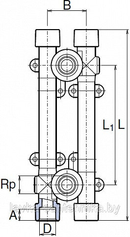 Комплект для смесителя настенный универсальный (ø20x1/2") Wavin Ekoplastik, цвет: серый - фото 2 - id-p168296152