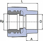 Муфта комбинированная с внутренней резьбой (ø32x3/4") Wavin Ekoplastik, цвет: серый, фото 2