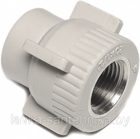 Муфта комбинированная с внутренней резьбой с крестом (ø20x1/2") Wavin Ekoplastik, цвет: серый