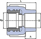 Муфта комбинированная с внутренней резьбой с крестом (ø20x1/2") Wavin Ekoplastik, цвет: серый, фото 2