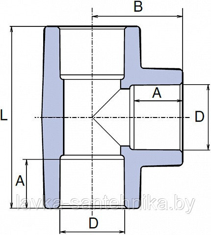 Тройник полипропиленовый (ø25) Wavin Ekoplastik, цвет: серый - фото 2 - id-p168296217