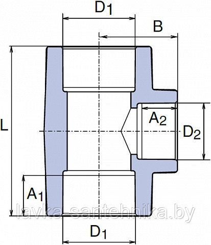 Тройник полипропиленовый переходной (ø25x20) Wavin Ekoplastik, цвет: серый - фото 2 - id-p168296220