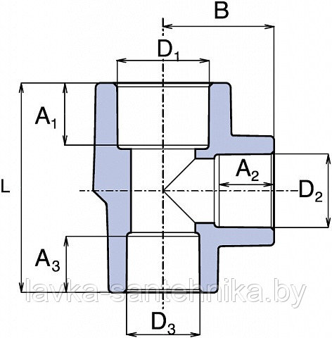 Тройник полипропиленовый переходной с двух сторон (ø25x20x20) Wavin Ekoplastik, цвет: серый - фото 2 - id-p168296226