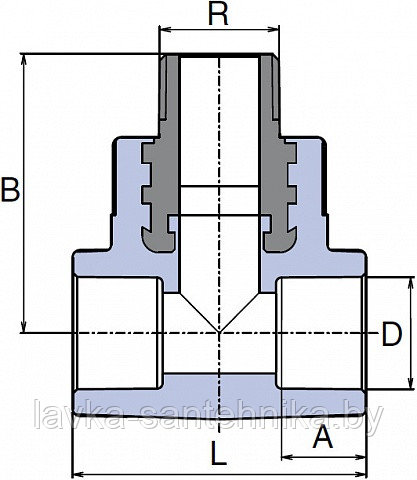 Тройник полипропиленовый с наружной резьбой (ø25x1/2") Wavin Ekoplastik, цвет: серый - фото 2 - id-p168296230