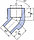 Угол полипропиленовый внутренний/наружный (ø20, 45°) Wavin Ekoplastik, цвет: серый, фото 2