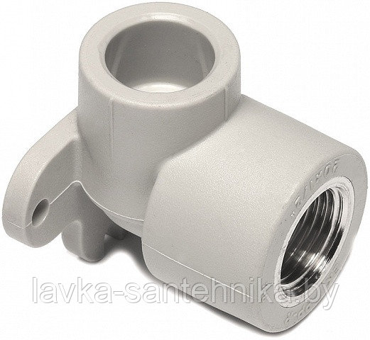 Угол полипропиленовый настенный с внутренней резьбой (ø20x1/2", 90°) Wavin Ekoplastik, цвет: серый