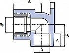 Угол полипропиленовый настенный с внутренней резьбой (ø20x1/2", 90°) Wavin Ekoplastik, цвет: серый, фото 2