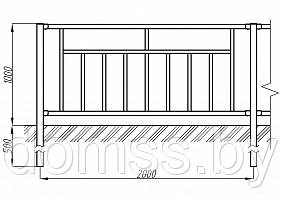 Пешеходное ограждение бетонируемое ОБ-320.40 дорожное - фото 8 - id-p168298103