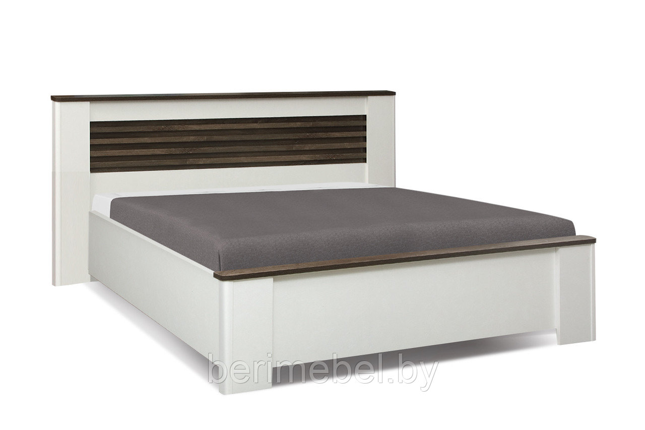 Кровать Амелия 160 см 36.02-02 (белый лофт/дуб стайлинг) Олмеко