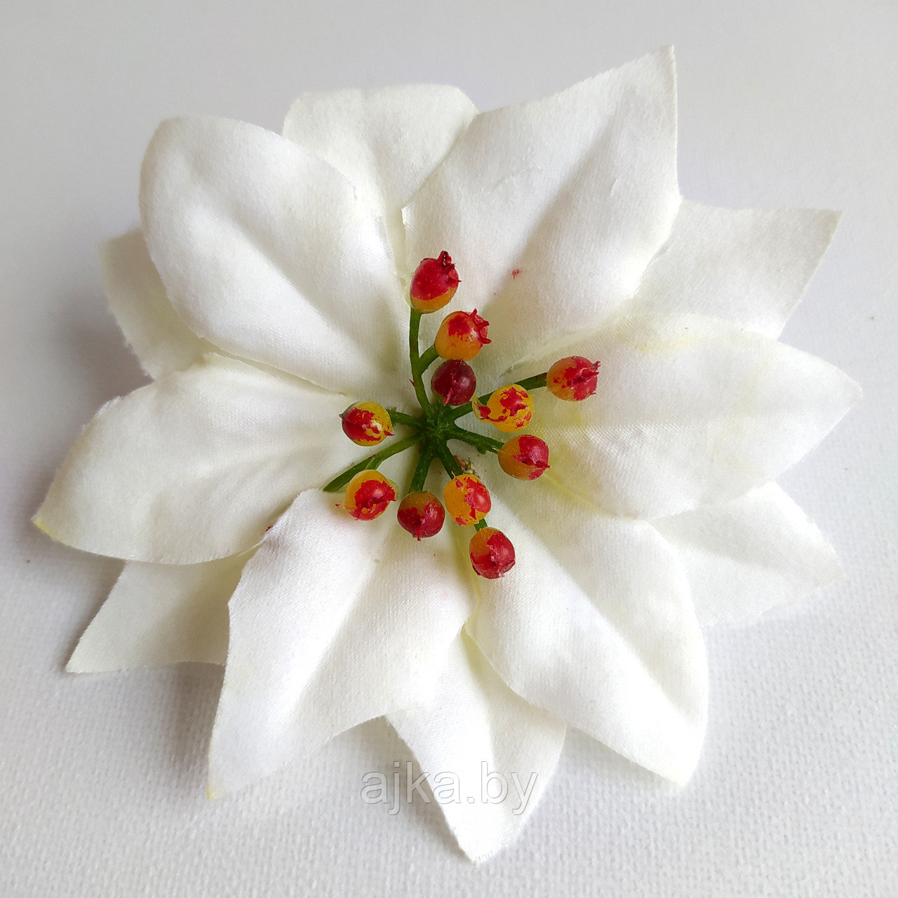 Цветок искусственный Пуансеттия 10 см, белый - фото 1 - id-p168301703