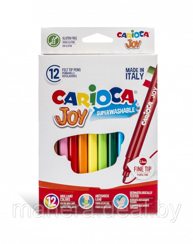 Фломастеры "Carioca Joy" 12 цветов - фото 1 - id-p48076270