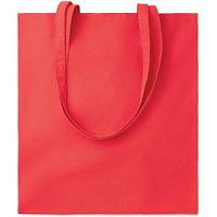 Хлопковая сумка для покупок на длинных ручках красного цвета