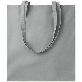 Хлопковая сумка для покупок  на длинных ручках  серого цвета