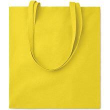 Хлопковая сумка для покупок  на длинных ручках  желтого цвета