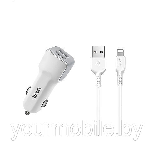 Автомобильное зарядное устройство USB HOCO "Z23" с кабелем Lightning - фото 2 - id-p168337290