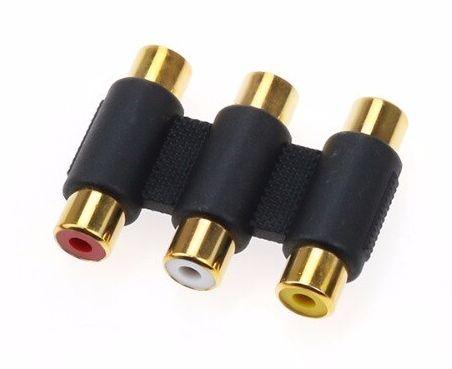 Адаптер - соединитель 3x RCA (AV) - 3x RCA (AV), черный 555611