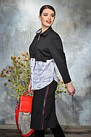 Женская осенняя черная большого размера юбка Anna Majewska А032 50р.