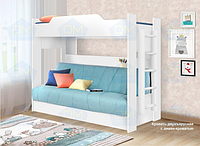 Двухъярусная кровать Белая с диваном (БНП) +матрас №1| НОВИНКА!