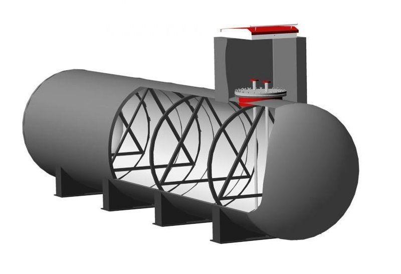 Резервуар стальной двустенный для нефтепрдуктов РГСД - фото 1 - id-p168359447