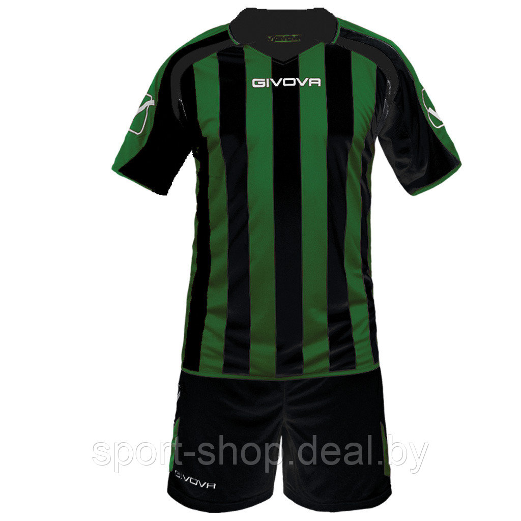Форма Givova SUPPORTER KITC24 (Черный/Зелёный) Размер L, форма для команды, командная форма,форма футбольная - фото 1 - id-p168362351