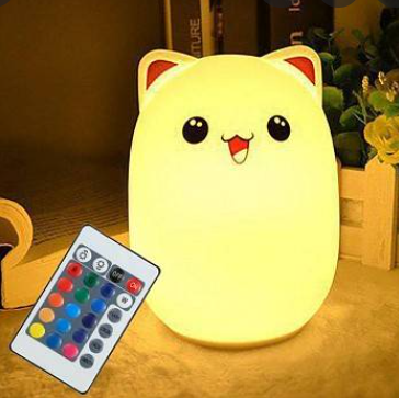 Силиконовый светильник-ночник "Котик" (с пультом) - фото 4 - id-p168363304