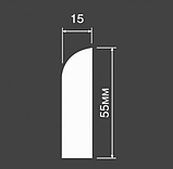 Плинтус напольный BE55 Белый 55мм х 15мм х 2м HI WOOD, фото 2