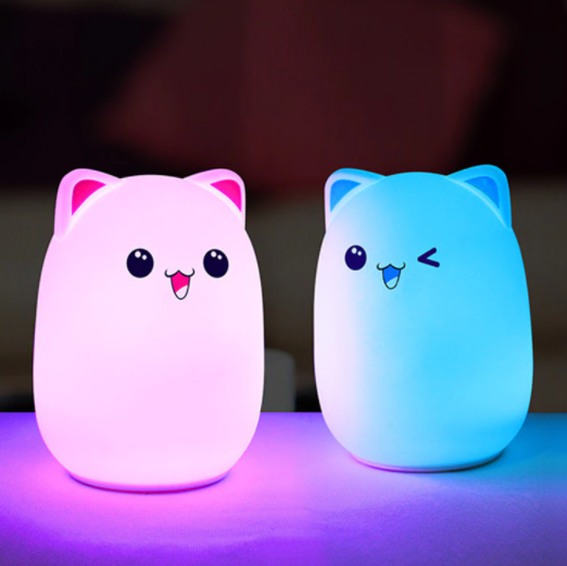 Силиконовый светильник-ночник "Котик" (с пультом) - фото 2 - id-p168363304