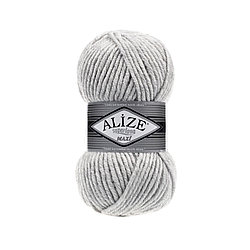 Пряжа Alize Superlana MAXI цвет 208 светло-серый меланж