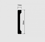 Плинтус напольный B90V1 Белый 90мм х 14мм х 2м HI WOOD, фото 2