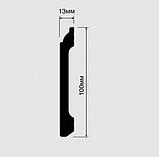 Плинтус напольный B100C Белый 80мм х 12.5мм х 2м HI WOOD, фото 2