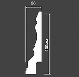 Плинтус напольный BL100 Белый 103мм х 22мм х 2м HI WOOD, фото 2
