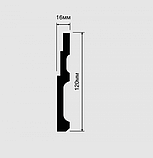 Плинтус напольный B120V1 Белый 120мм х 16мм х 2м HI WOOD, фото 2