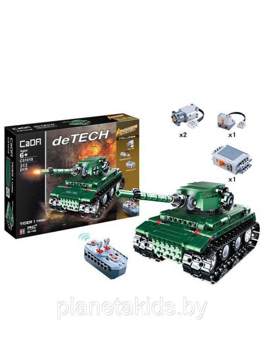 Конструктор CaDa Technic Танк Tiger 1 на радиоуправлении,313 дет, АКБ, аналог Лего Техник C51018W - фото 3 - id-p168369246