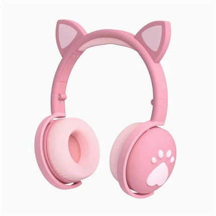 БЕСПРОВОДНЫЕ ДЕТСКИЕ НАУШНИКИ KITTY BK-1 С ПОДСВЕТКОЙ Розовые, фото 2