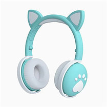 БЕСПРОВОДНЫЕ ДЕТСКИЕ НАУШНИКИ KITTY BK-1 С ПОДСВЕТКОЙ Синие, фото 2