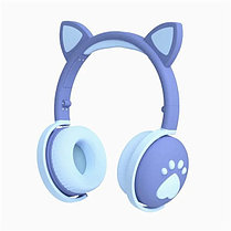 БЕСПРОВОДНЫЕ ДЕТСКИЕ НАУШНИКИ KITTY BK-1 С ПОДСВЕТКОЙ Бирюзовые, фото 2