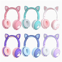 БЕСПРОВОДНЫЕ ДЕТСКИЕ НАУШНИКИ KITTY BK-1 С ПОДСВЕТКОЙ Бирюзовые, фото 2