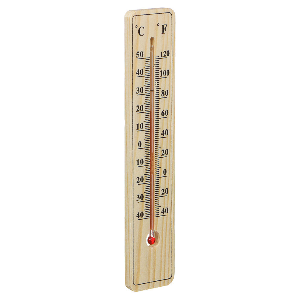Термометр деревянный Классик малый, блистер, 20х4см, INBLOOM 473-029