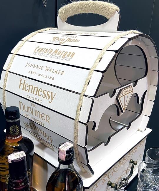 Мини-бар бочка Whisky «PREMIUM» с набором аксессуаров белая - фото 5 - id-p168415382