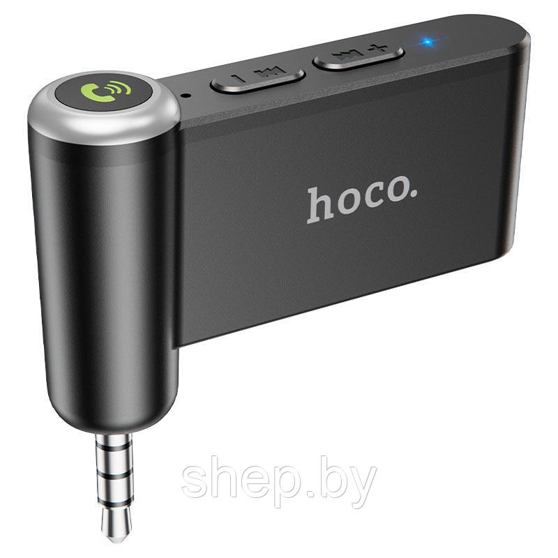 Автомобильный беспроводной AUX адаптер Hoco E58, цвет:черный (3,5 jack - Bluetooth приемник сигнала) - фото 3 - id-p168433453