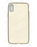 Силиконовый чехол j-case для iPhone X, тонкий, непрозрачный, матовый, золотой