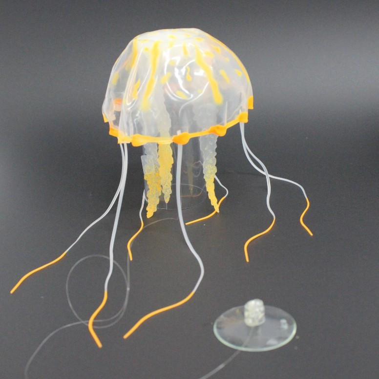 Декор из силикона "Медуза" плавающая (оранжевая) 10*20см (YM-1501O) - фото 1 - id-p168437535