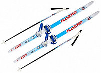 Лыжный комплект STC 110 см с палками и с полужесткими креплениями