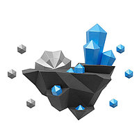 Остров с кристаллами (лазурный). 3D конструктор - оригами из картона