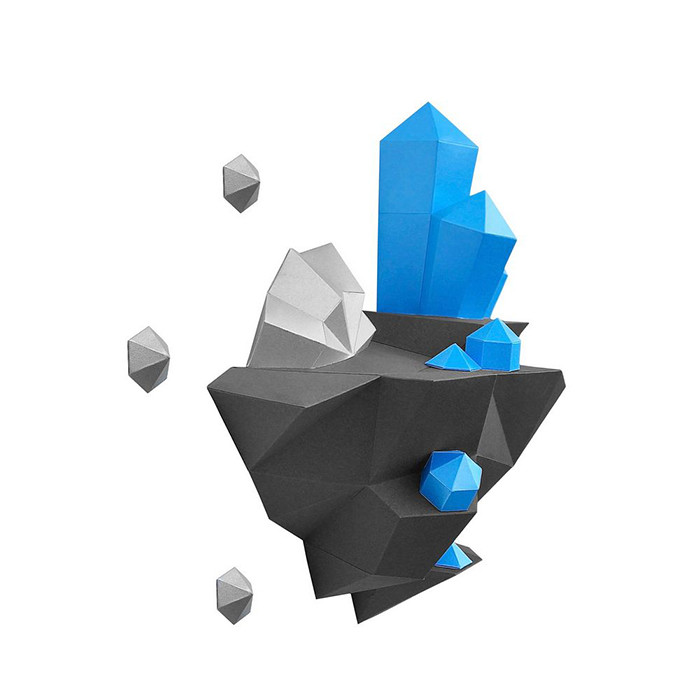 Остров с кристаллами (лазурный). 3D конструктор - оригами из картона - фото 5 - id-p168448873