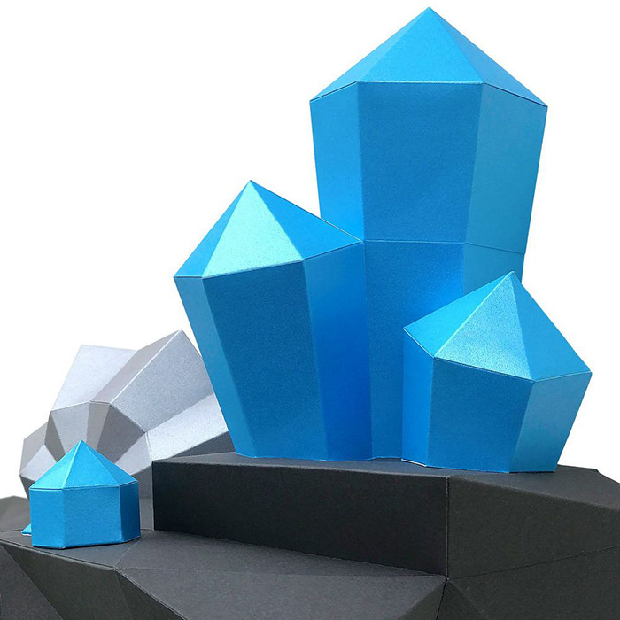 Остров с кристаллами (лазурный). 3D конструктор - оригами из картона - фото 7 - id-p168448873