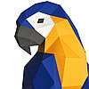 Попугай Ара (синий). 3D конструктор - оригами из картона, фото 3