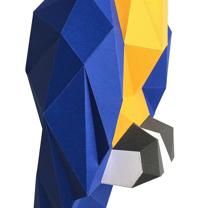 Попугай Ара (синий). 3D конструктор - оригами из картона - фото 8 - id-p168448874